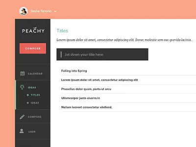 Peachy application dashboard website