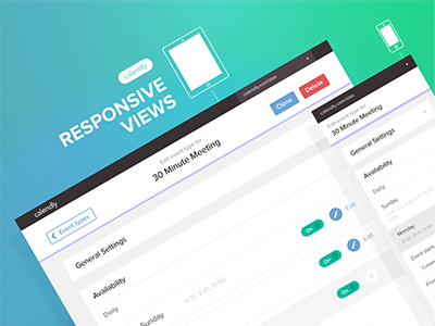 Responsive views inside the app app design flat mobile responsive ui