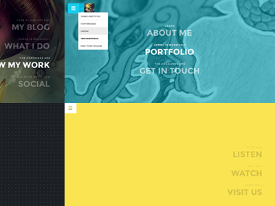 Jumbo author background colors customize drop down menu full screen full screen menu menu navigation wordpress