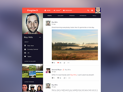 Draugiem.lv redesign concept dashboard draugiem.lv flat redesign social network timeline ui web