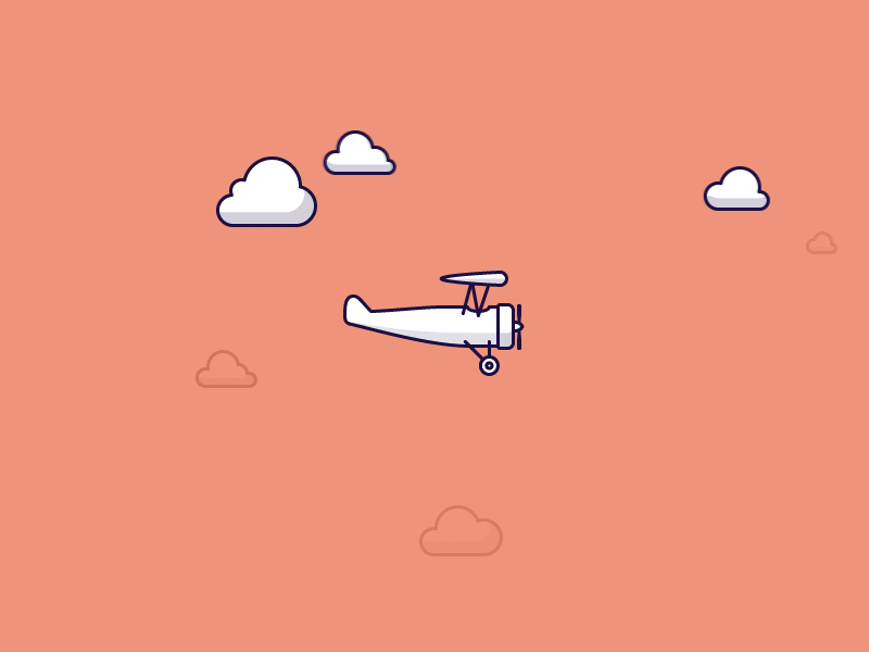 Airplane animation airplane animation balloon building clouds cow ferris wheel gif illustration