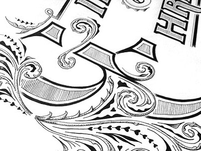 Bride & Groom hand lettering ornaments type