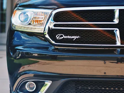 Durango Emblem On Grill badge durango emblem grill lettering logotype process scripts type typography