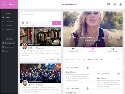 Neighborhood App app events flat geolocation ios7 ipad pink social