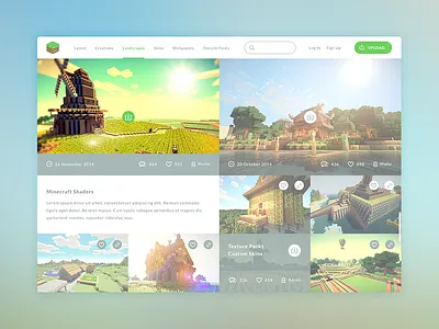Minecraft Gallery [V2] clean dashboard flat gallery minecraft ui ux web