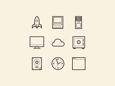 Crucial Icons branding custom icons focus lab hosting icon set icons marketing stroke icons web design website