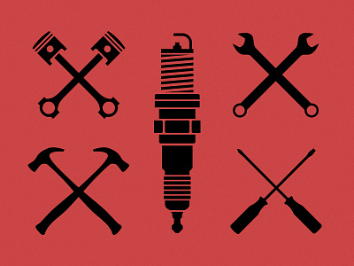 Free Gearhead Vector Pack free freebie gearhead hammer piston psd screwdriver spark plug wrench
