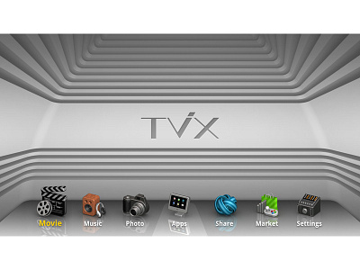 Multimedia player (android) - launcher & Icons 3d android design gui icon multimedia player smart tv tvx ui ux