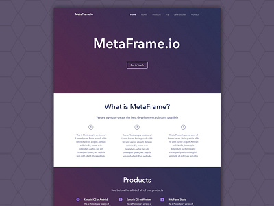 MetaFrame Website WIP design development gradient graphic design icons ios products ui ux website website design