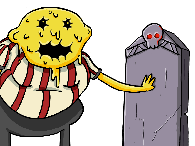Melty Face character fart monster grave melt skull tgifridays