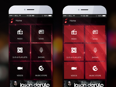 Music app app creative iphone music radio app red register
