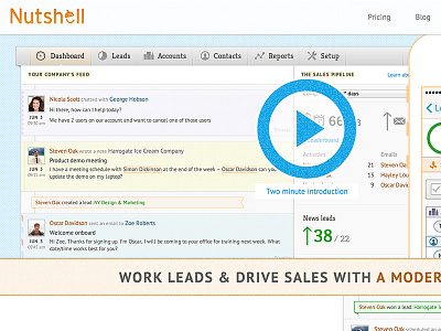 Nutshell web design app branding css home page html logo design mobile nutshell peach ui design web design