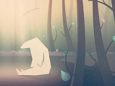 For a friend bear calm clearing forest glow noise texture tree trees wilderness wonderland woods