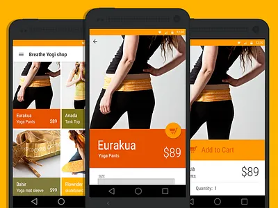 Breathe Clothing shop using google material design breathe clothing google material design mobile shop skateboard ui uiux ux yoga