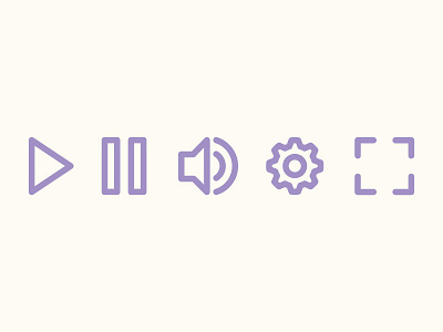 Video Player Ui ai free freebie icon line pause play symbol ui vector video volume
