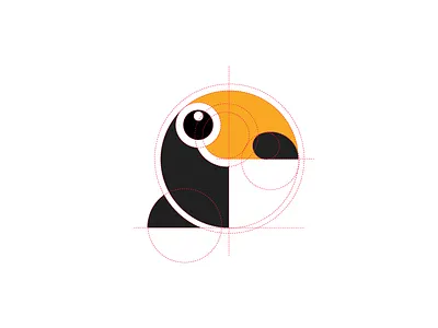 Toucan design graphics grid icon logo mark simple toucan