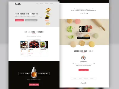 Comida Food - Website buditanrim clean food landing page minimal simple typography ui ux website yolk