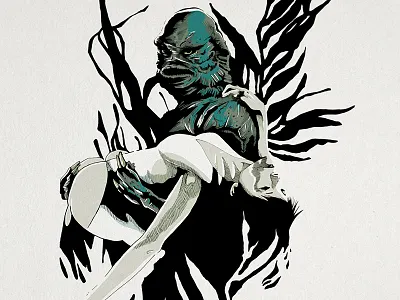 Creature black lagoon creature illustration monster