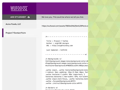 WufooSSL admin application css dashboard i love beiber of course its proxima nova proxima nova ssl web wufoo