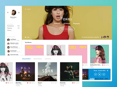 Rdio Redesign app color interface music redesign sketch ui ux
