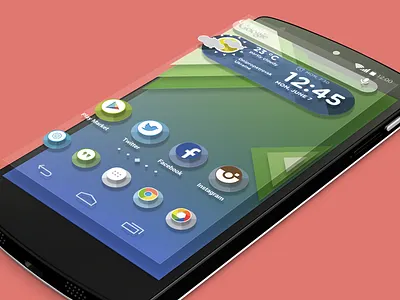 Android launcher theme android flat free icons launcher mobile psd theme ui