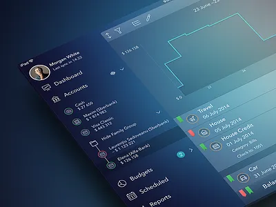 Finance iPad App [Dashboard] app dashboard finance ios7 ipad iphone secret ui