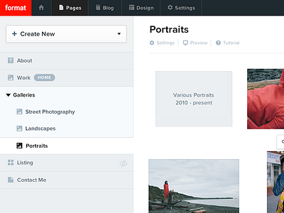 Pages Interface interface online portfolio