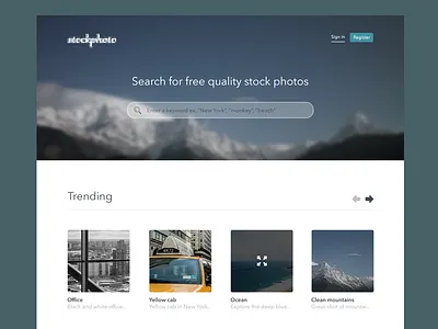 Stockphoto blur concept desktop flat home photo portfolio web design website