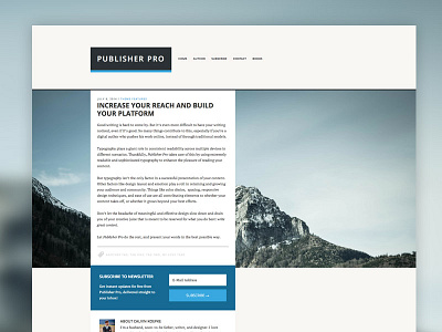 Publisher Pro / Single / v2 design genesis framework interface photoshop responsive ui ux web design