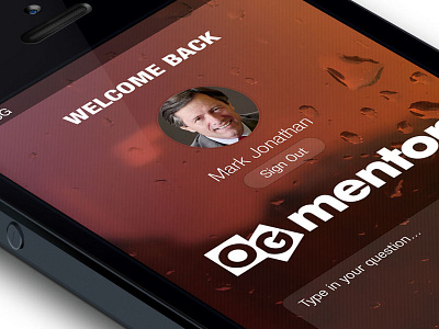 Mentor Application app application home ios iphone minimal modern ui ux