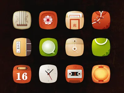 China chinese icon japanese theme