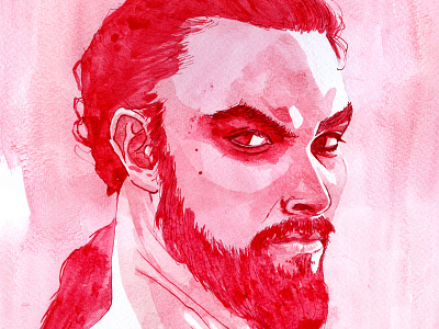 Khal Drogo drogo game of thrones got ink jason momoa khal khal drogo portrait red watercolor