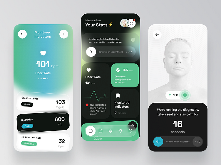 Healthcare Mobile App by Dim Si for Qubstudio: UX/UI & Branding Agency ...