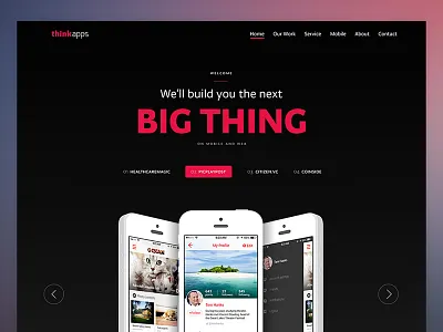 ThinkApps Website apps flat mobile simple thinkaps website