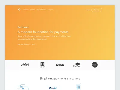 Braintree Homepage braintree brand clean company design gradient homepage minimal simple ui web website