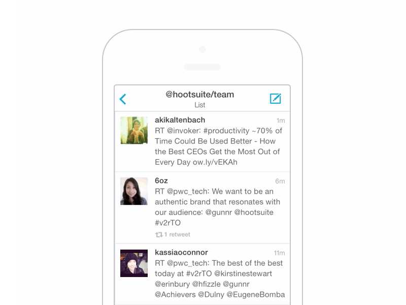 Feedback Banners hootsuite ios iphone