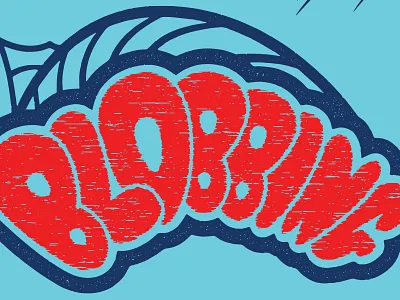 Firwood Blobbing T-Shirt apparel blue custom design distress horror movie poster red vector water