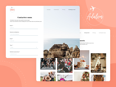 Adalom - Contact page belgium contact design form illustration journey odoo photography pictures travel travelling ui web design website world