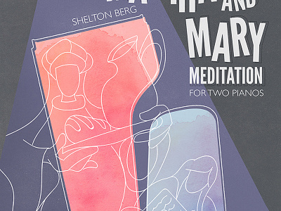 Martha and Mary Cover bible cover line sketch texture watercolor