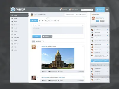 eyando catholic eyando flat social network ui ux