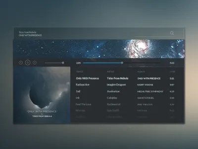 Music UI blur dark flat interface minimal music player simple ui user ux