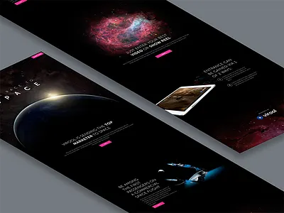 Virool Space landing page planet space splash virool web website