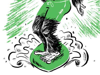 Surfing Sasquatch bigfoot character illustration sasquatch summer surfboard surfing waves