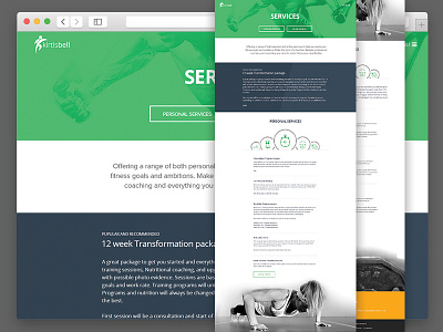 Services fitness green marketing sports trainer user interface web web design website