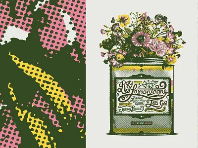 Ray Lamontagne Tea Co. Poster halftone def jenny lewis ray lamontagne