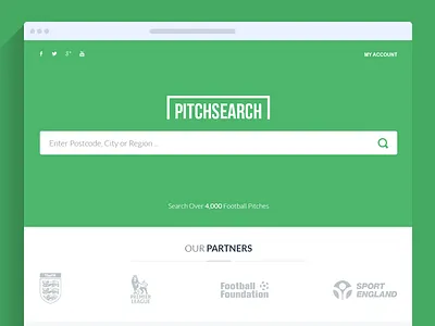 Pitch Search Portal clean flat football green pitch search soccer stadium