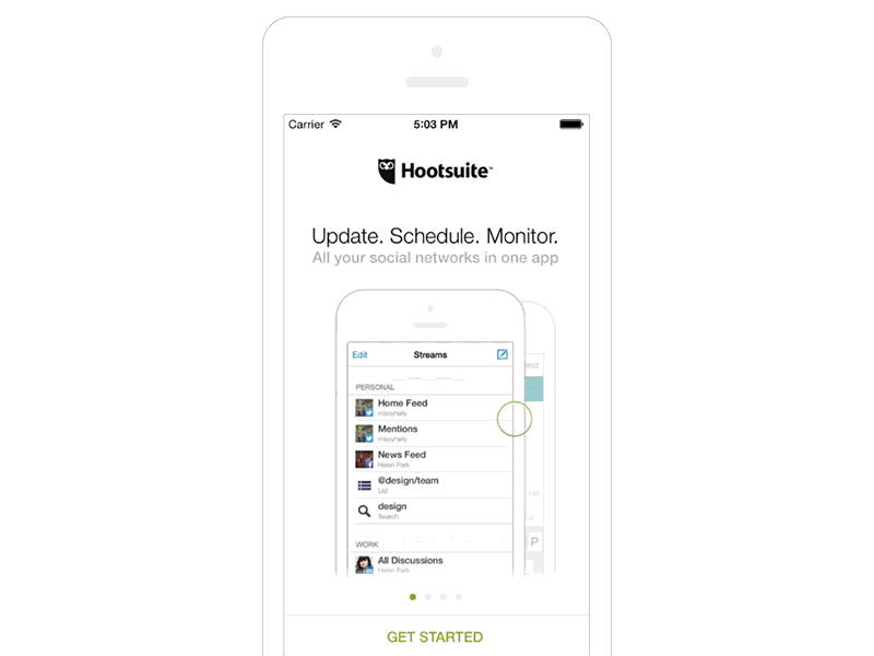 Hootsuite Onboarding hootsuite ios iphone