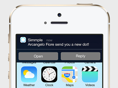 Interactive Notification app dot freebie ios 8 ios8 notification photo psd simmple