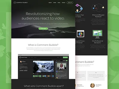 Comment Bubble Redesign comment bubble dark homepage redesign splash splash page ui web website