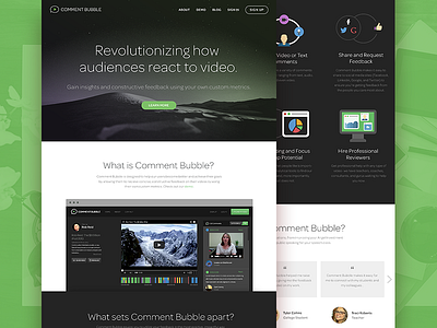 Comment Bubble Redesign comment bubble dark homepage redesign splash splash page ui web website
